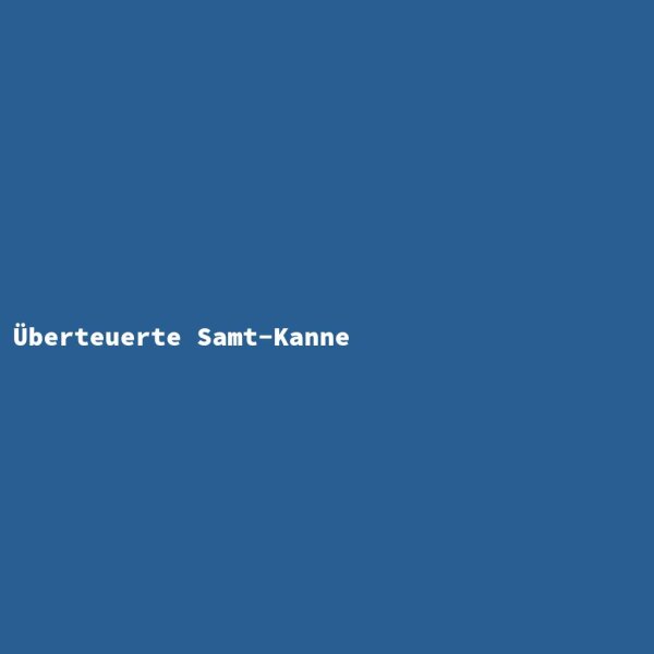 &Uuml;berteuerte Samt-Kanne