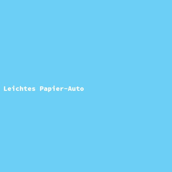 Leichtes Papier-Auto